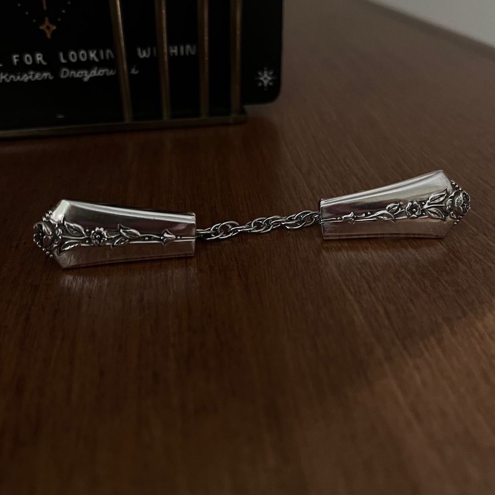 Scarf Clip / Dress Cinch / Antique Spoon Jewelry - Picture 2 of 5